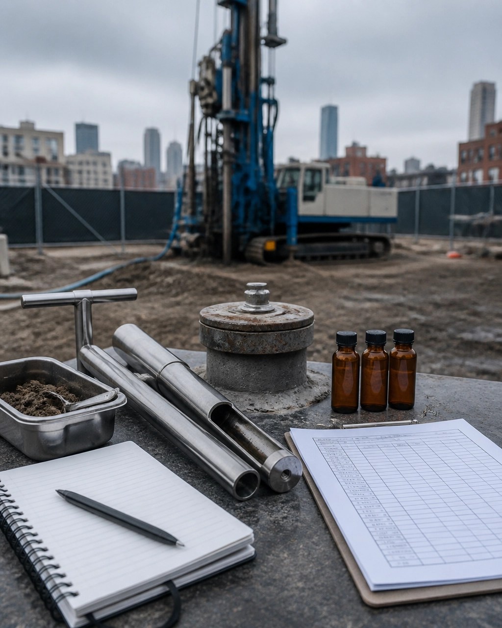 Environmental field investigation equipment and urban brownfield sampling setup