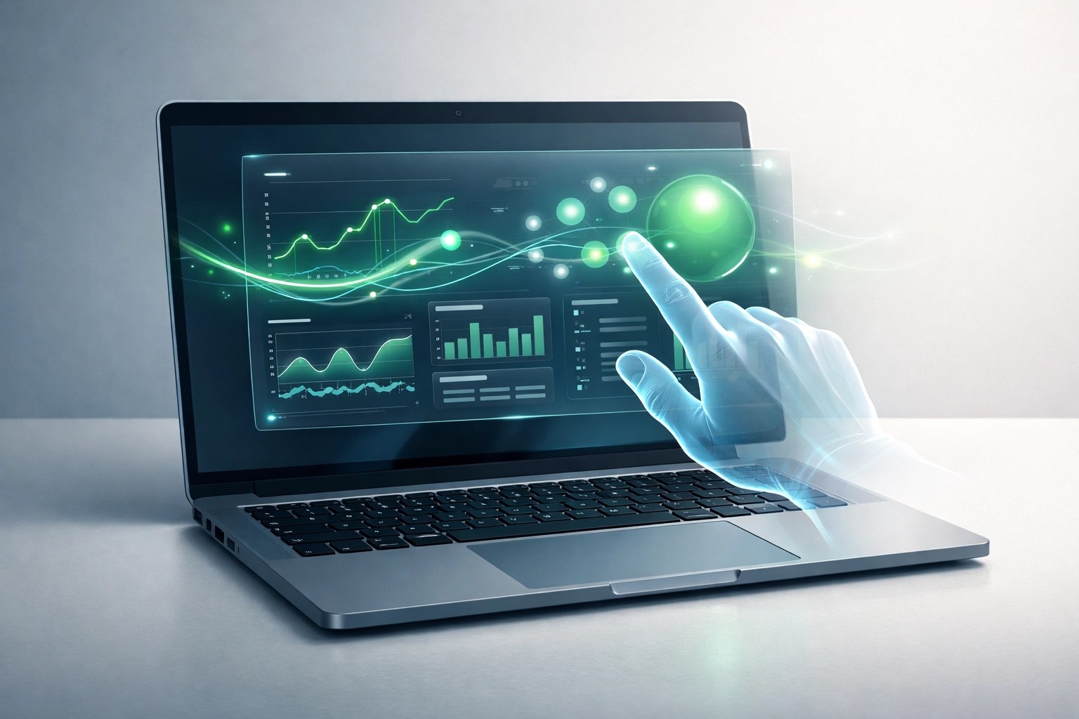 Business laptop featuring a proactive IT monitoring dashboard for automated system maintenance and performance.