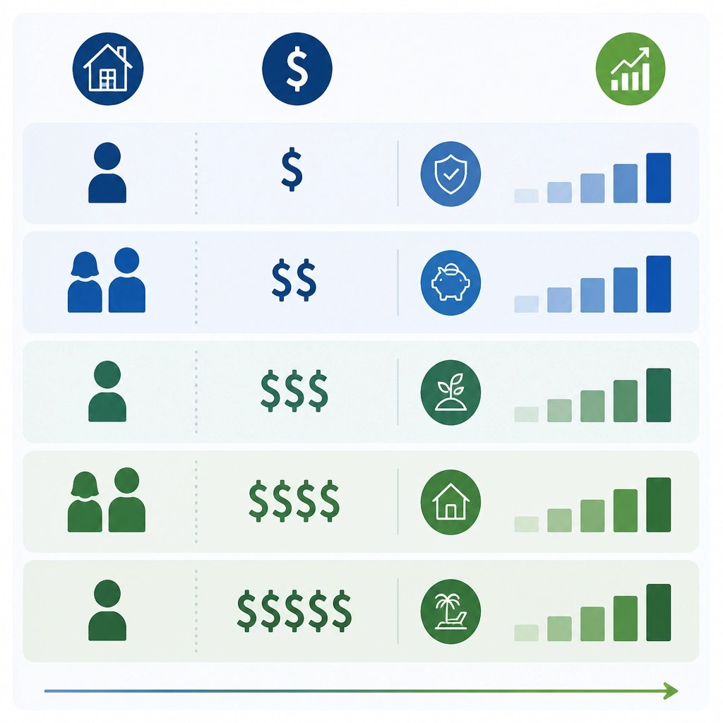 Visual representation of household income brackets and financial planning