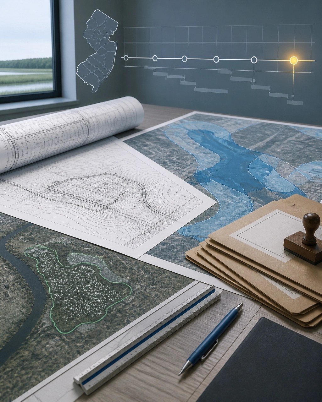 Technical permit review matrix with flood hazard, wetlands, and stormwater documents
