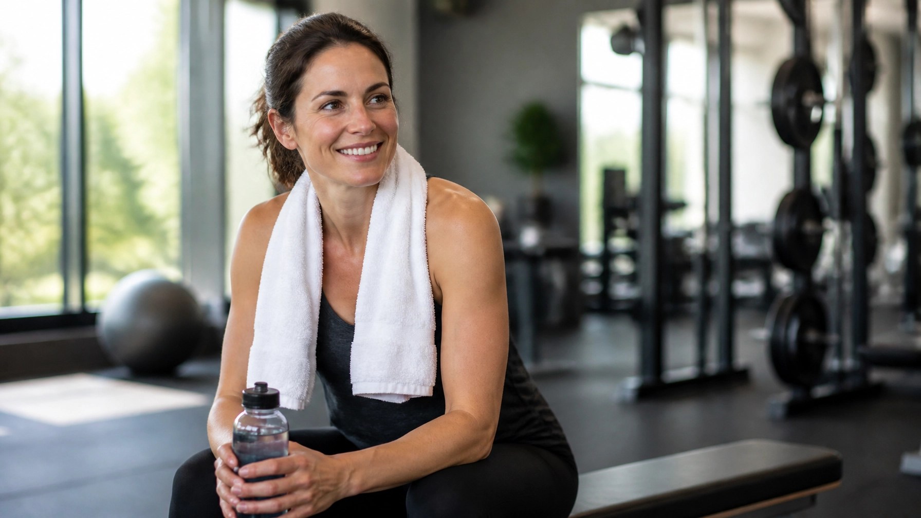 Athlete recovering in a bright wellness setting