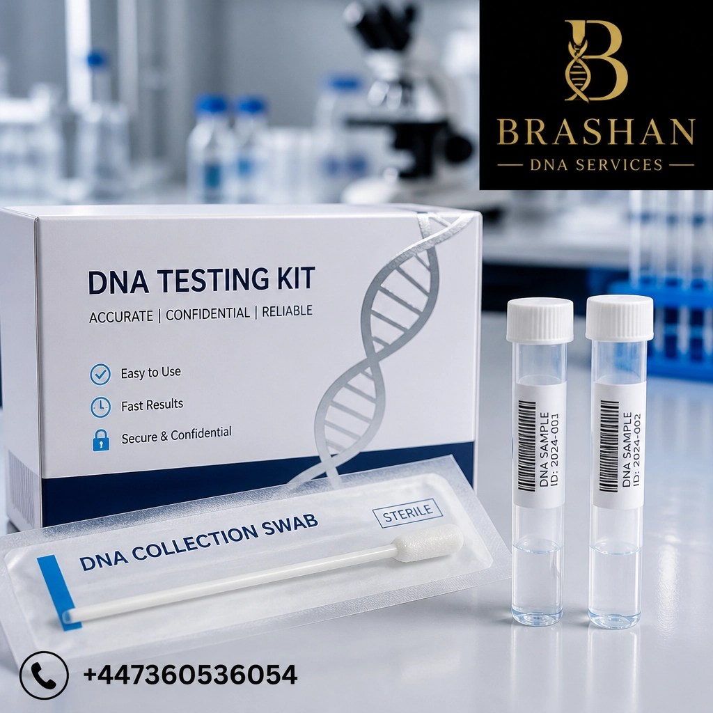 DNA testing swab kit on a clinical surface