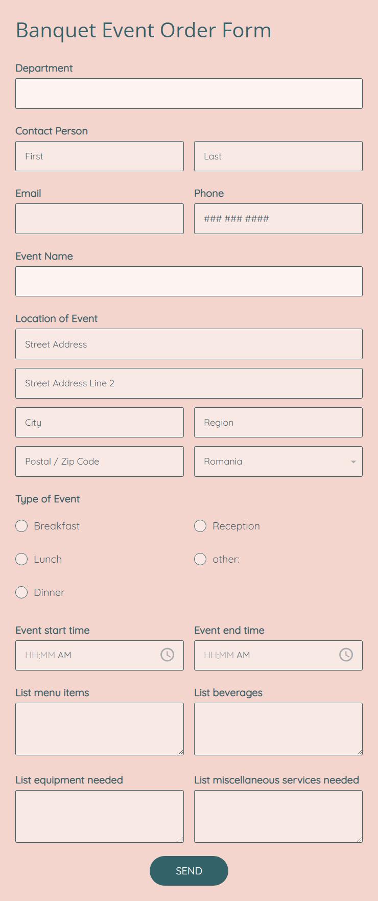flowers order form template 123 form builder