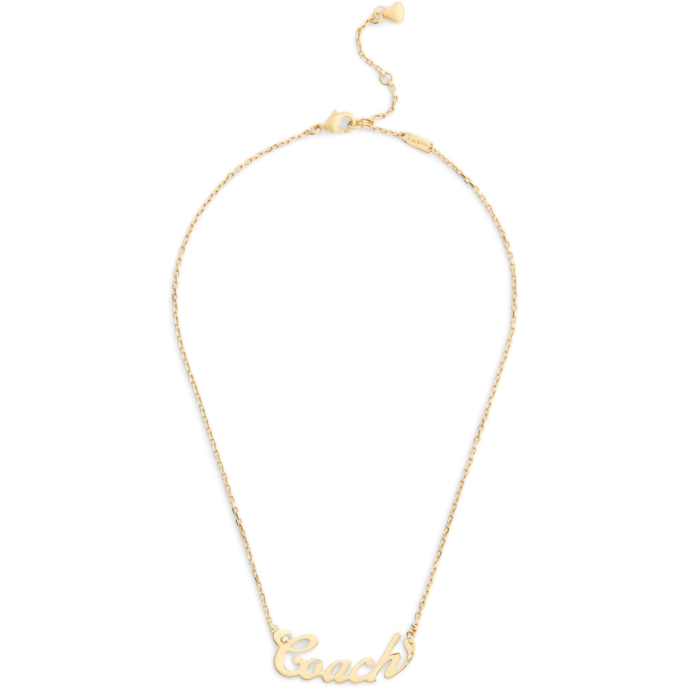 Coach Jewellery Coach Signature Name Plate Pendant Necklace Pendant