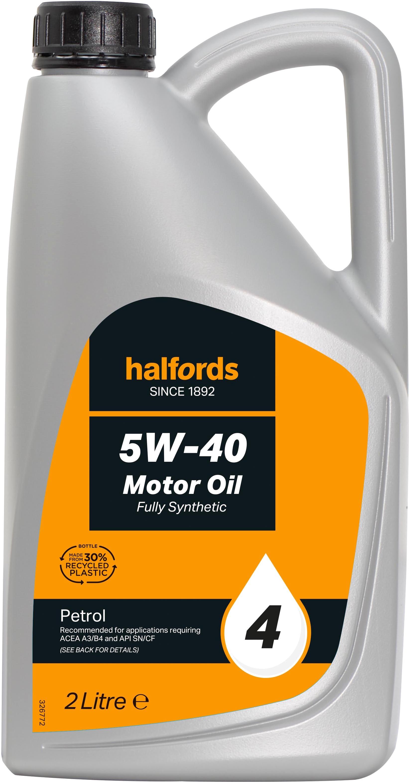 halfords 5w40 fully synthetic oil 4 - 2 litres halfords uk on how much oil does my car need in litres