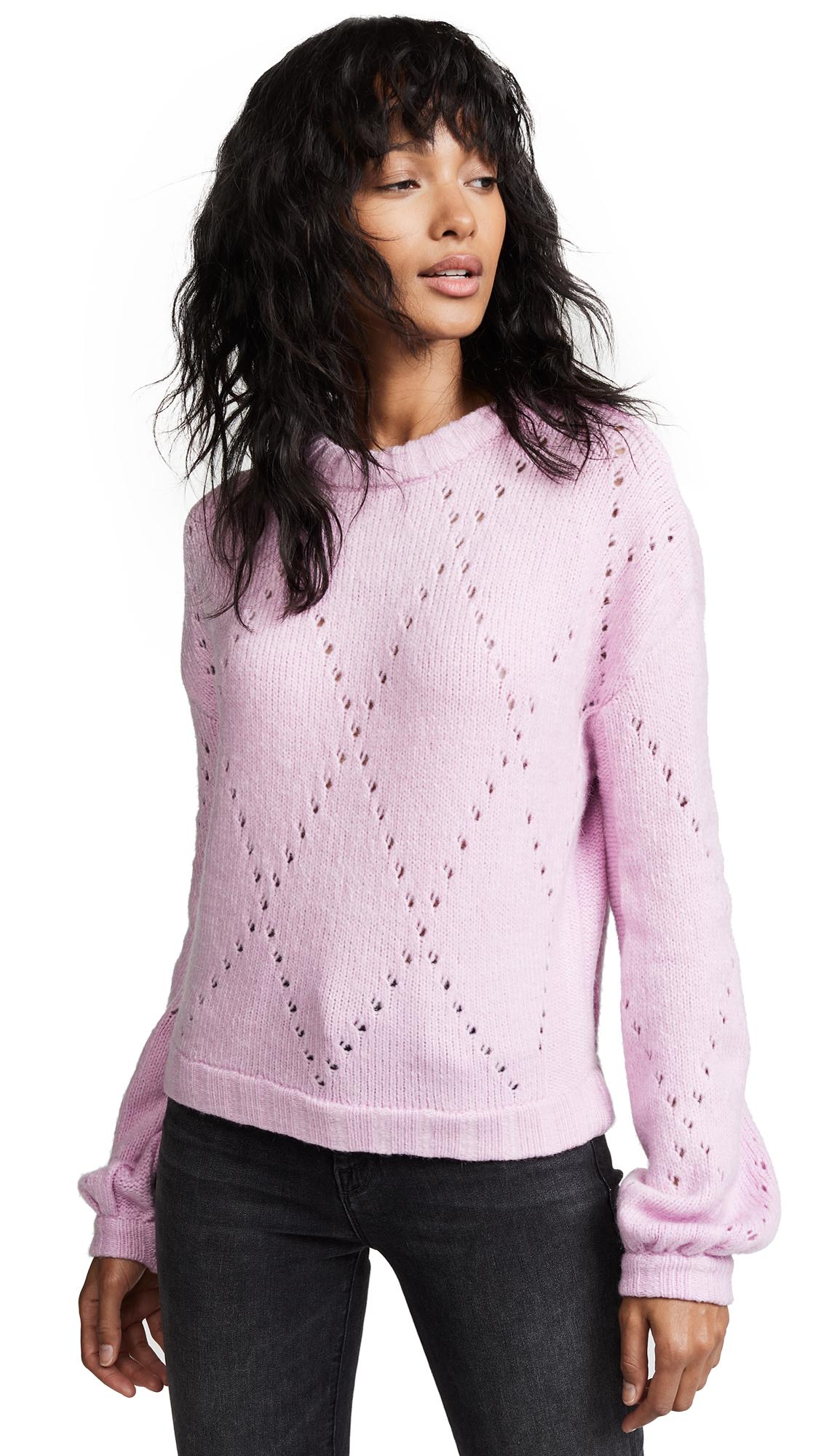 For Love Lemons Mia Pointelle Sweater In Lavender Modesens