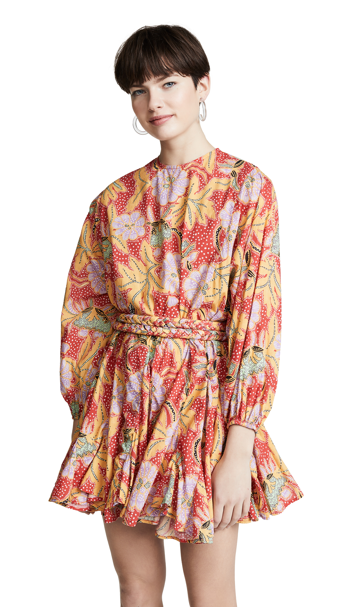 rhode ella dress in red botanical modesens on rhode ella dress red