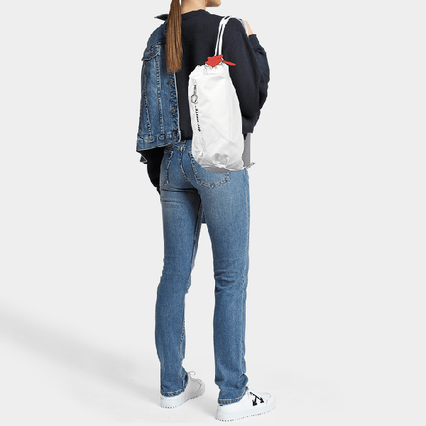 Off White Convertible Bum Bag In White Nylon Modesens