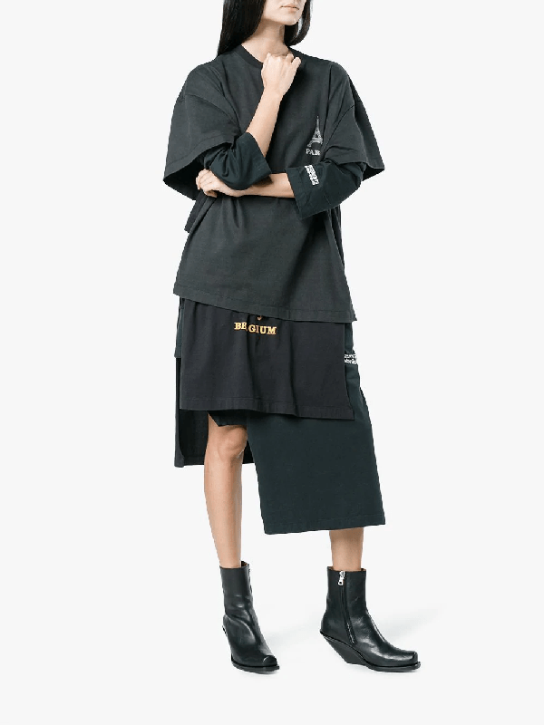 Vetements Wedge Ankle Cowboy Boots In Black Modesens