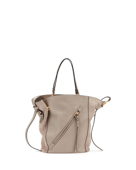 Chloe Myer Medium Leather Suede Tote Bag Motty Gray In Motty Grey Modesens