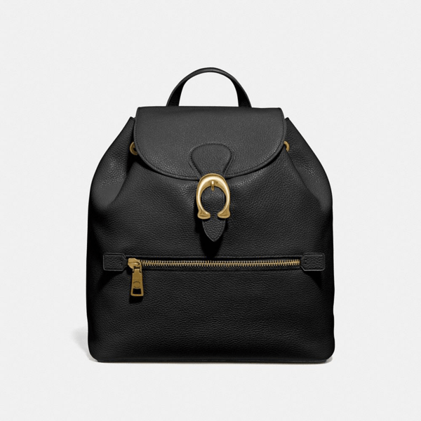 Coach Leather Bucket Backpack In Black Modesens