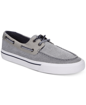 Tommy hilfiger uses a chambray canvas upper to create the&nbsp;. Tommy Hilfiger Men S Phinx Canvas Boat Shoes Created For Macy S Men S Shoes In Gray Modesens
