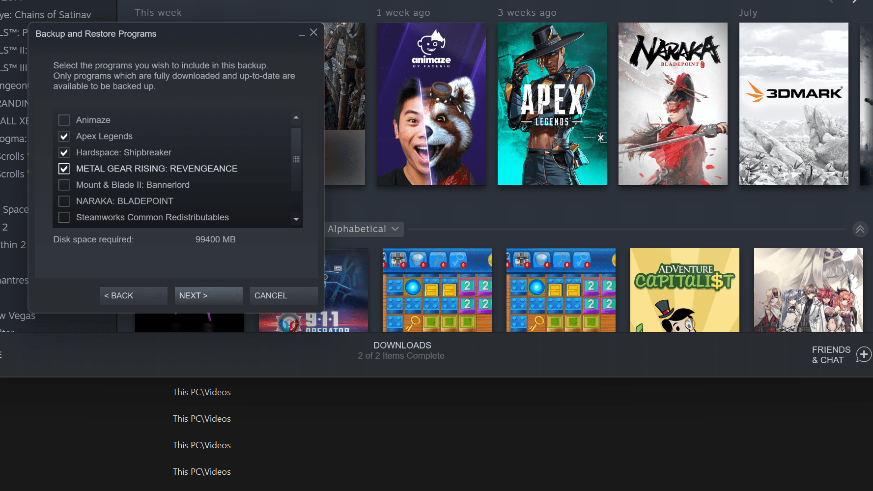 Steam Backup PC Gamer 