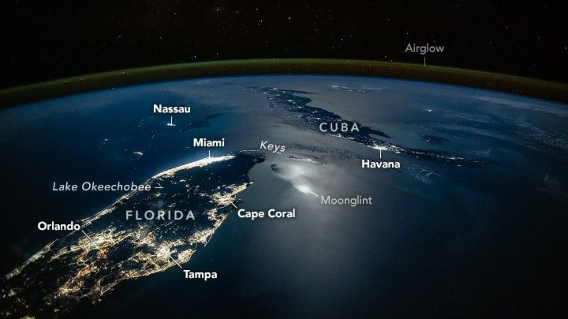 ISS Astronaut Snaps Stunning Nighttime Photo Of Florida And Cuba Photo 