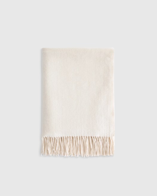 Cashmere Throw in Ivory