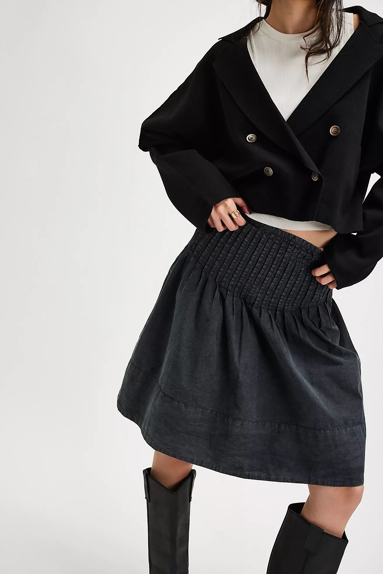 Peyton Pintuck Midi Skirt
