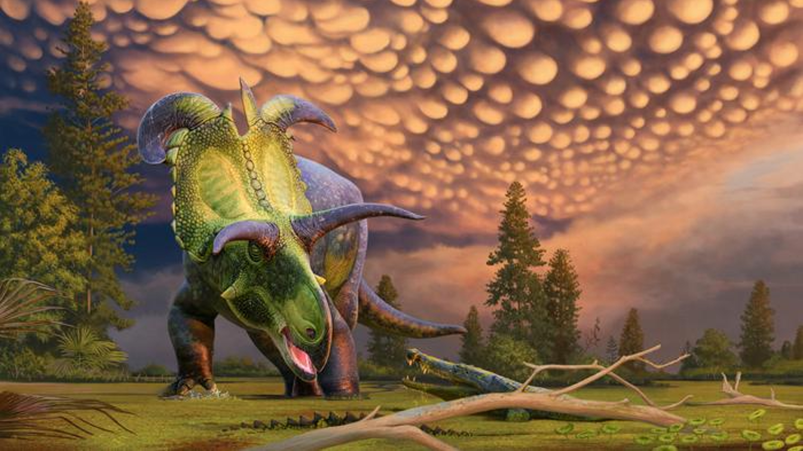 Newfound dinosaur with giant, horned headpiece named after iconic norse