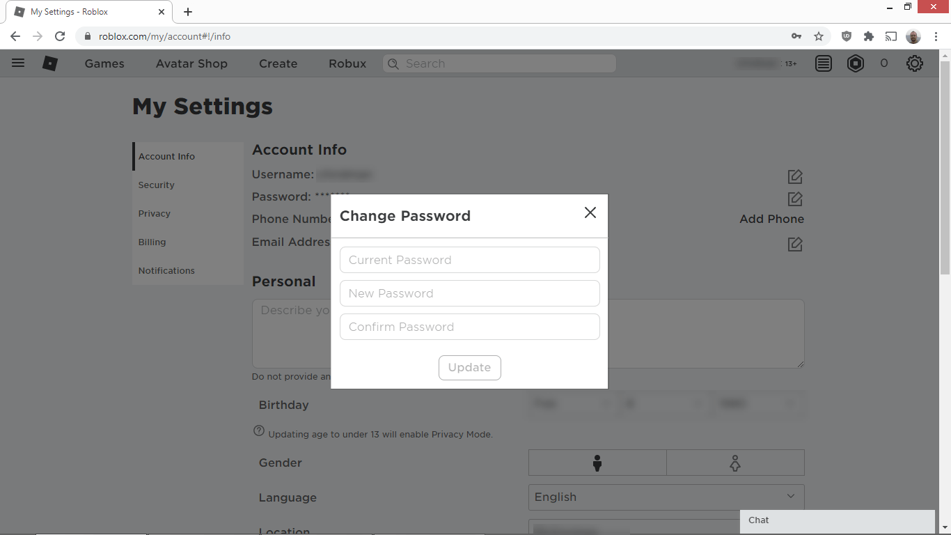 How To Change Your Roblox Password Or Reset Your Roblox Password 