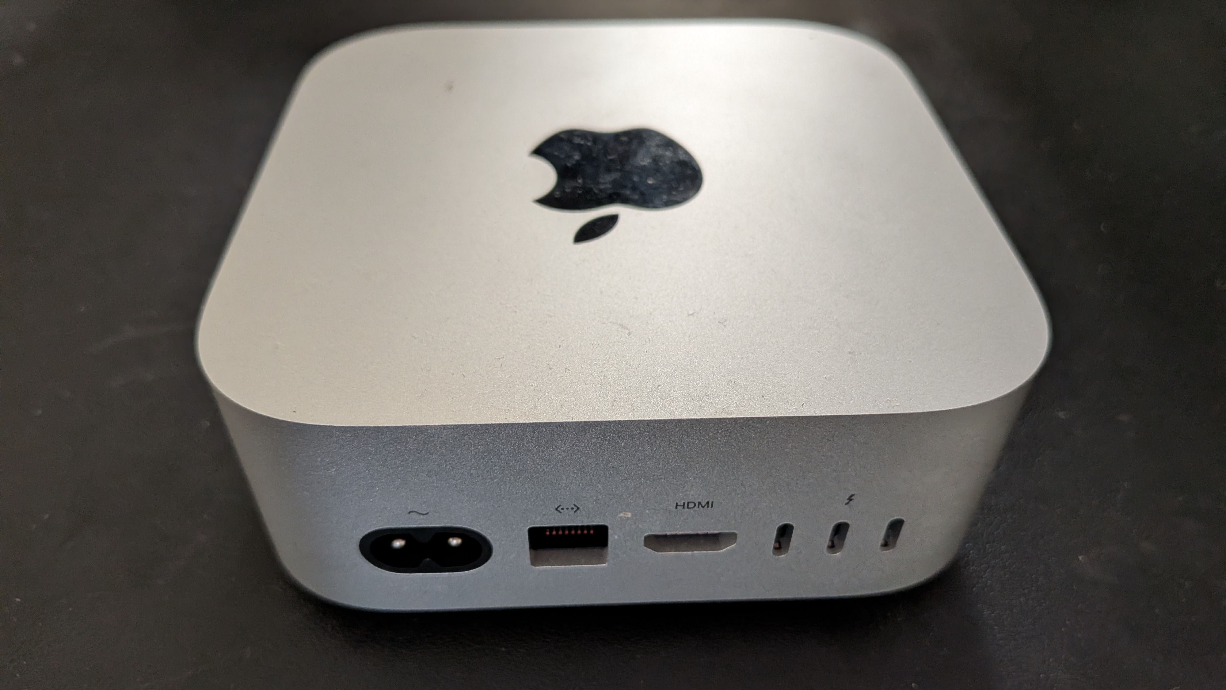 M4 Mac mini with rear ports shown