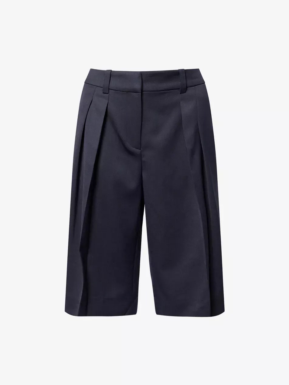 Bilbao Pleated Wool Bermuda Shorts