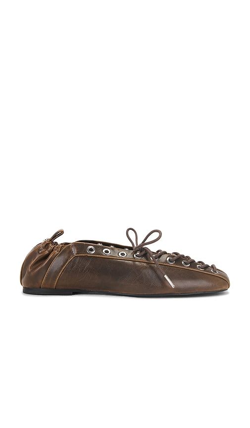 Eyelets Lace Up Ballerina