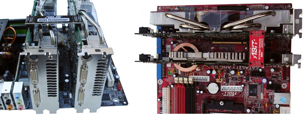 SLI setups with GeForce 7800 GTX cards