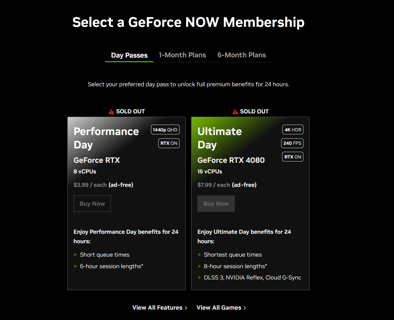 Most GeForce Now Tiers Are Currently Sold Out Nvidia 