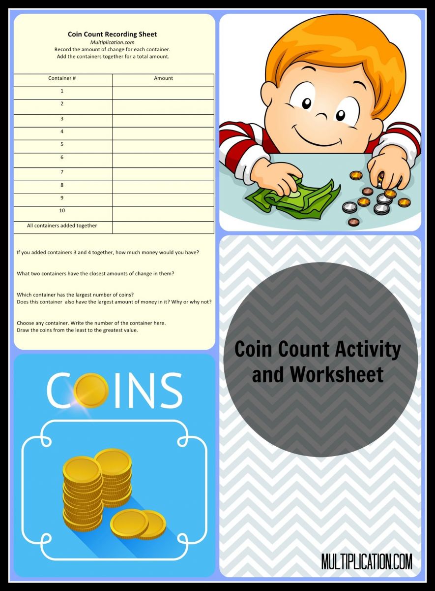 Coin count activity & worksheet