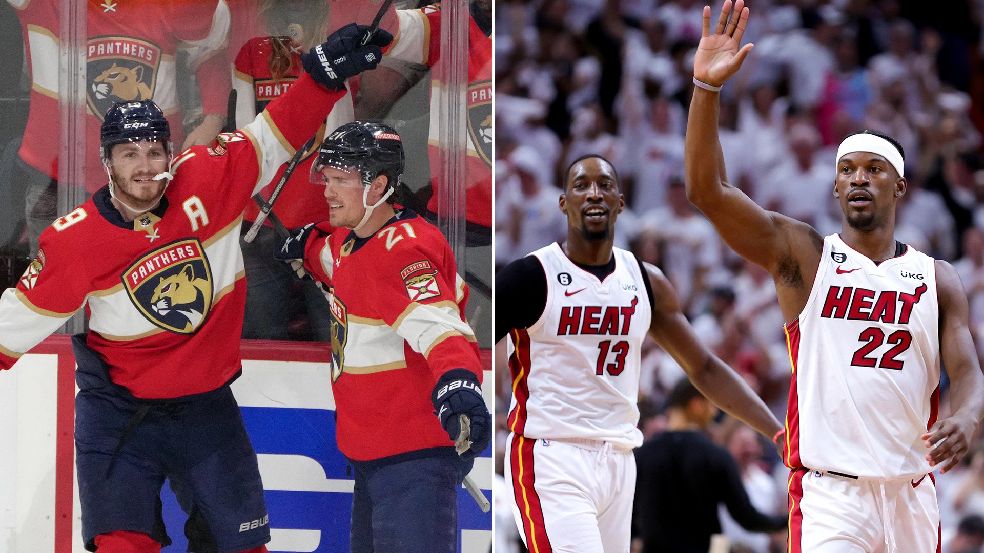 Heat Panthers Both Set To Go For Trophies NBA Com Panthers Heat Split Image 