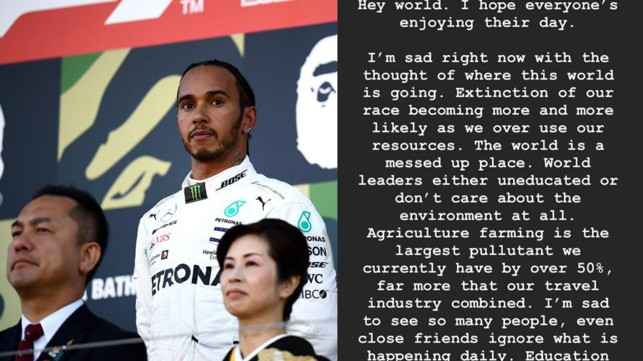 F1 2019 Lewis Hamilton Instagram Message On The Environment