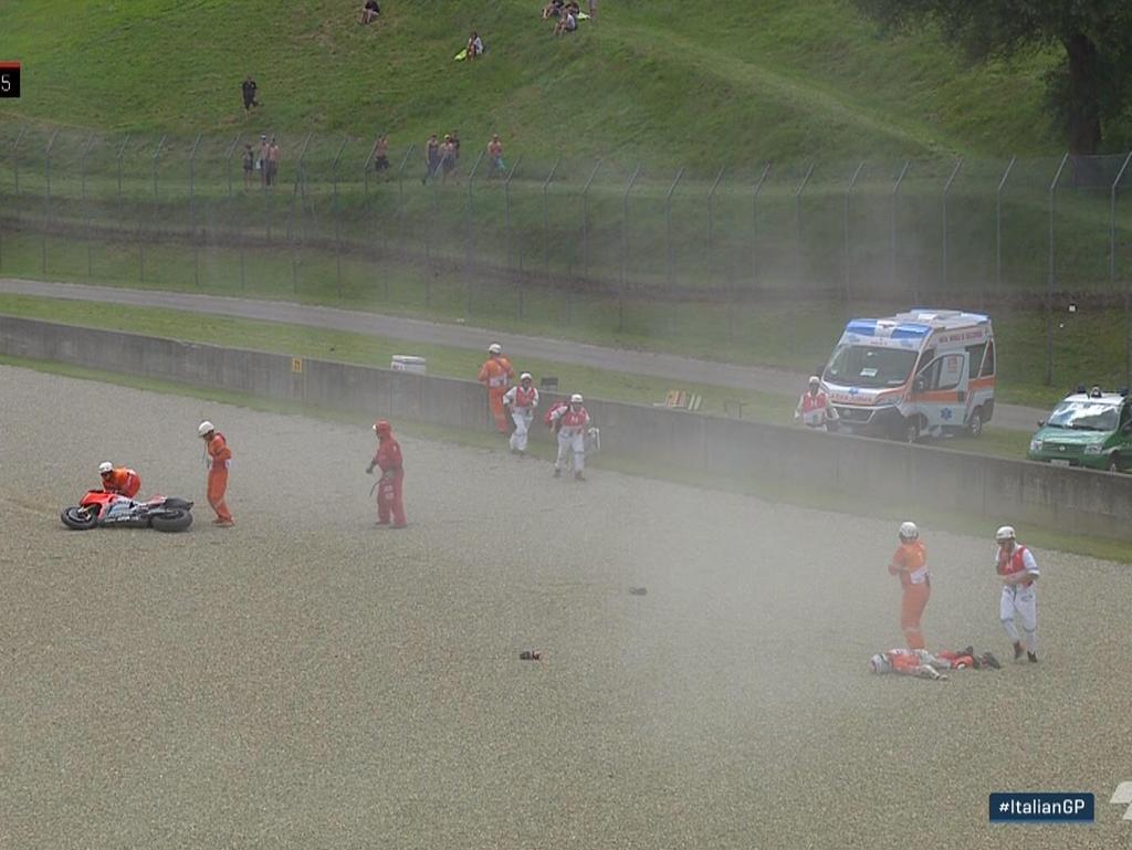 Motogp Italy Michele Pirro S Horrifying Crash In Mugello