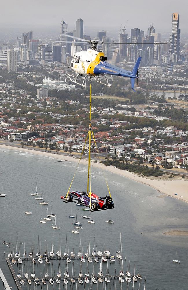 Red Bull Formula One Race Car Takes To The Skies Of