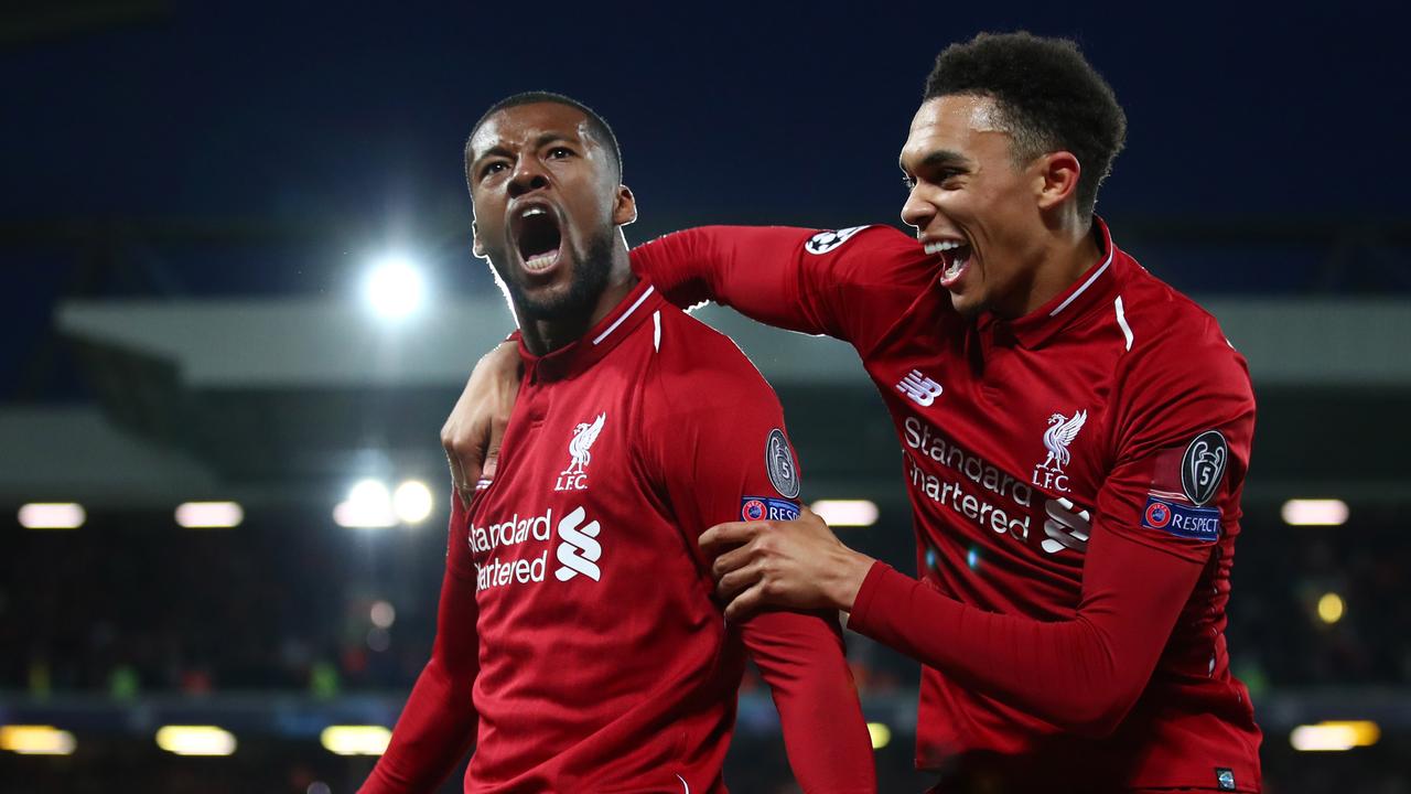 This print is the perfect gift for any liverpool fan as an iconic football. Liverpool vs Barcelona: Trent Alexander-Arnold corner