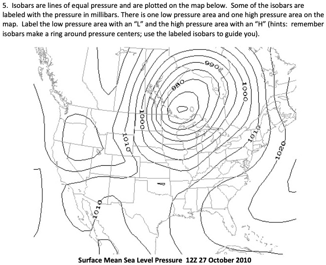 SOLVED Isobars Are Lines Of Equal Pressure And Are Plotted On The Map 