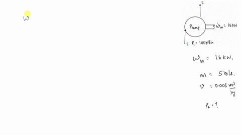 Liquid Water At Ambient Conditions 100 Kpa 25 Math Circ Mathrm C Math Enters A Pump At The Rate Of 0 5 Kg S Power Input To The Pump Is 3 Kw Assuming The Pump Process To Be Neglect the kinetic and potential energy changes of water and take the specific volume of water to be 0001 m3kg.