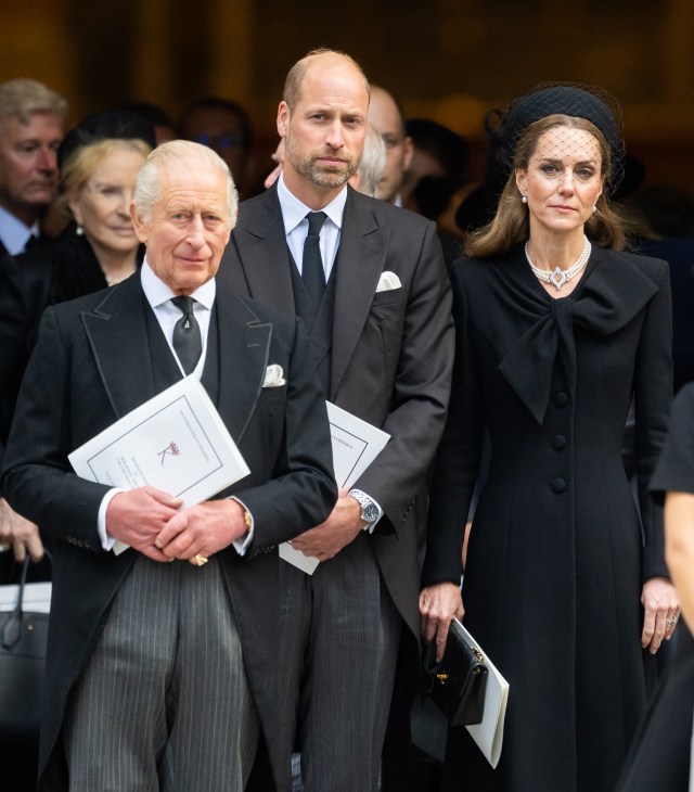 King Charles III, Prince William, and Princess Catherine attend the funeral of The Duchess of Kent at Westminster Cathedral in London on September 16, 2025 | Source: Getty Images