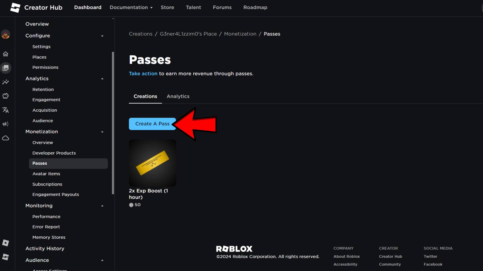 How To Make A Game Pass On Roblox Step By Step Guide ONE Esports Roblox Step5 CreateAPass 