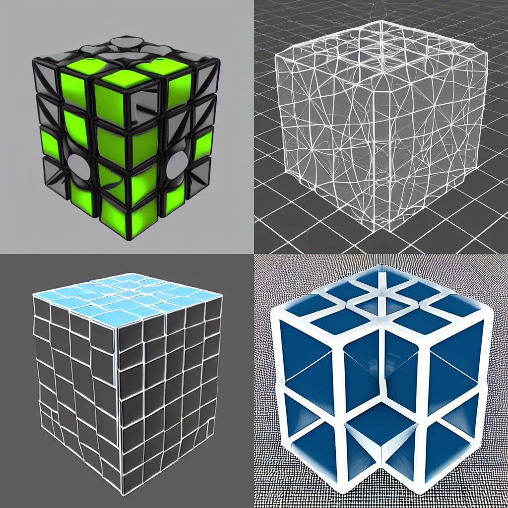 4d hypercube, screenshot from blender