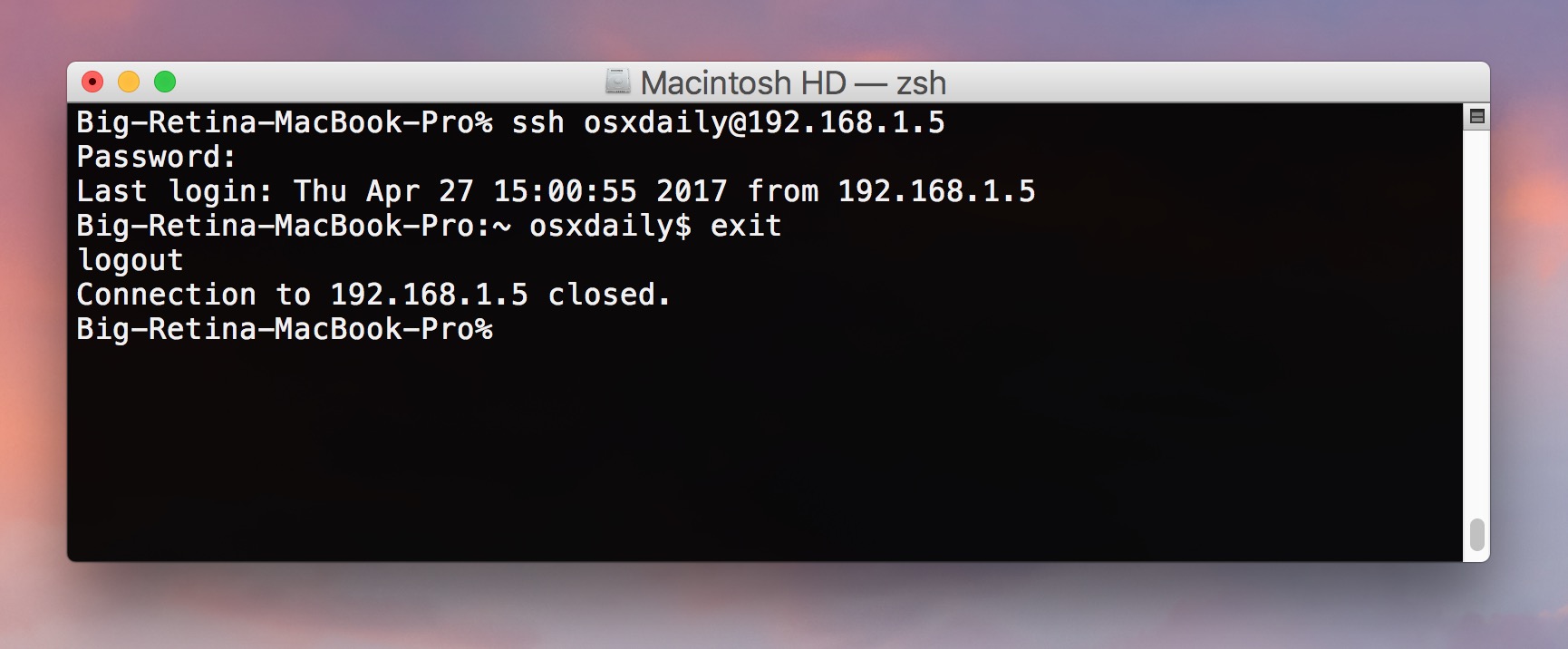 · once connected to device portal, . How to SSH on Mac with the Native SSH Client