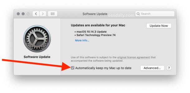How to enable automatic MacOS updates
