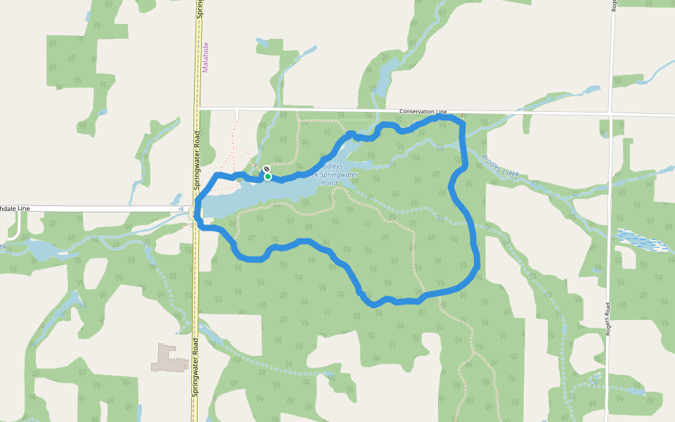 Bradleys Creek Springwater Pond In Ontario Walking Map Dpw7h 1 