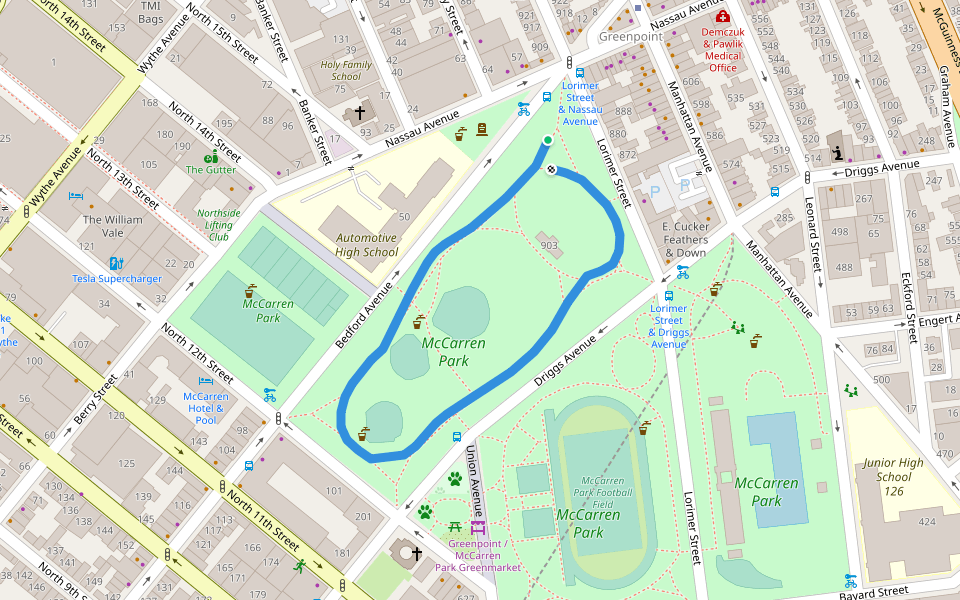 Mccarren Park In New York Walking Map DR5RT.