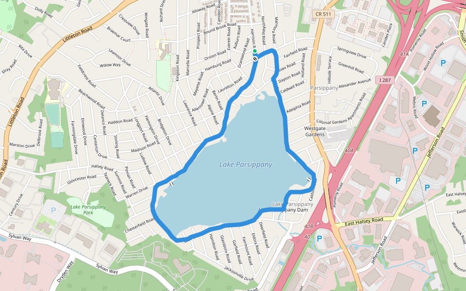 Lake Parsippany In New Jersey Walking Map Dr706 0 