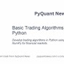 Basic Trading Algorithms In Python
