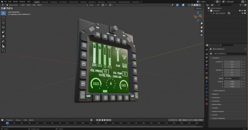 Multi Function Display Mfd 3d Model By Igoryerm - Amazing Ultra HD City Illustrations | Free Download