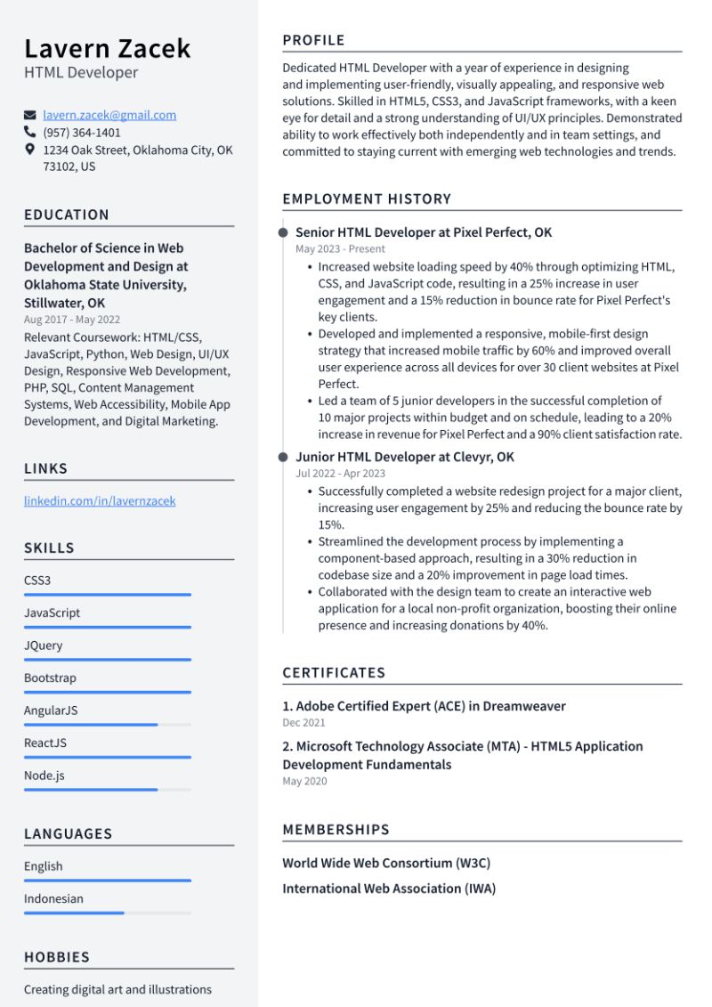 Web Developer Resume Html Code Example By Nicepage - Premium Landscape Background - 8K