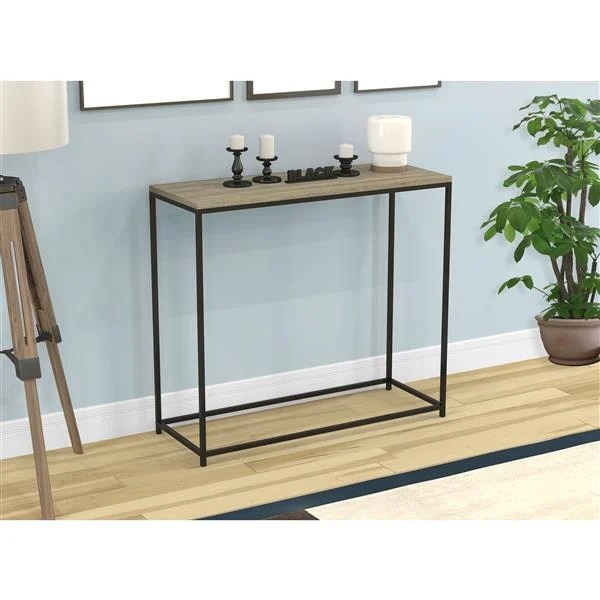 Safdie Co Console Table Dark Taupe Black Metal Base 32 In L Rona