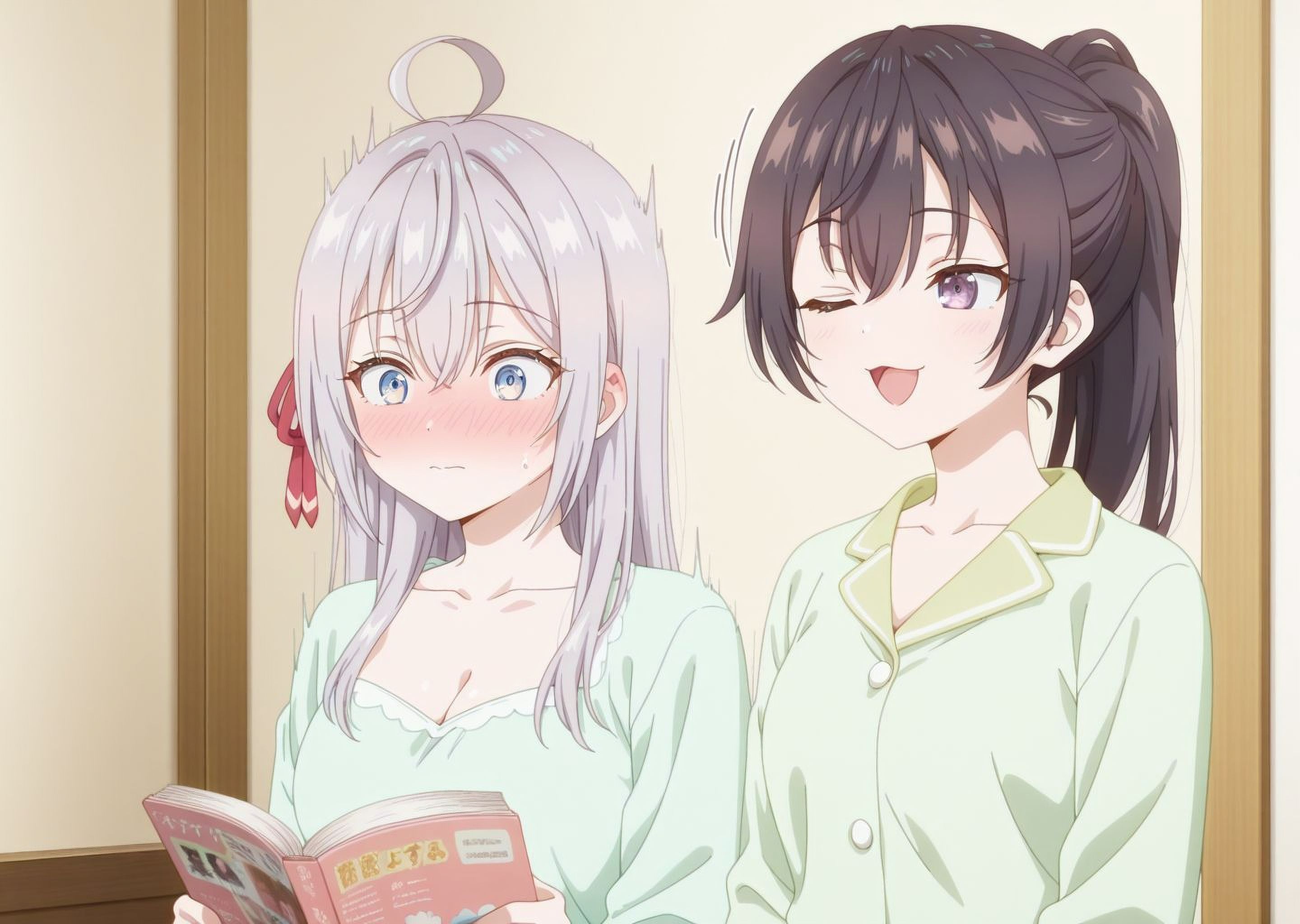 ...Rule 34, 2girls, ai_generated, alisa_mikhailovna_kujou, english_text, fe...