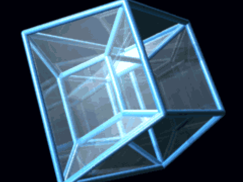 Hypercube (4d cube spinning) on scratch