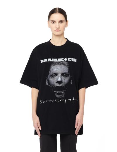 Skip navigation for full functionality of this site it is necessary to enable javascript. Shop Vetements Rammstein Printed Cotton T Shirt In Black